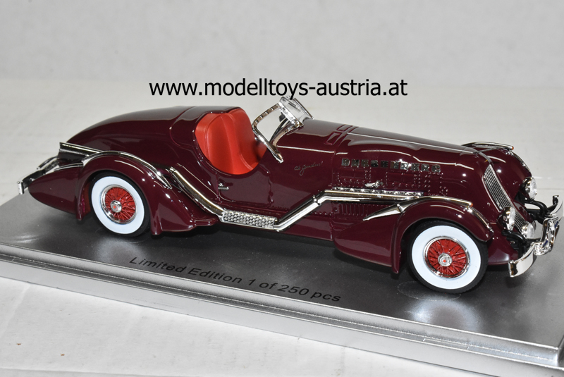 Düsenberg SJ Special Mormon Meteor 1938 dunkel rot 1:43