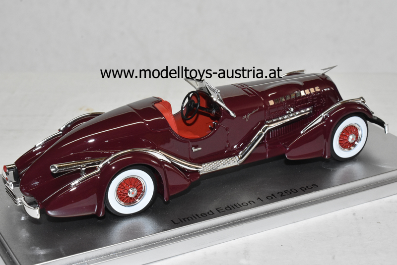 Düsenberg SJ Special Mormon Meteor 1938 dunkel rot 1:43