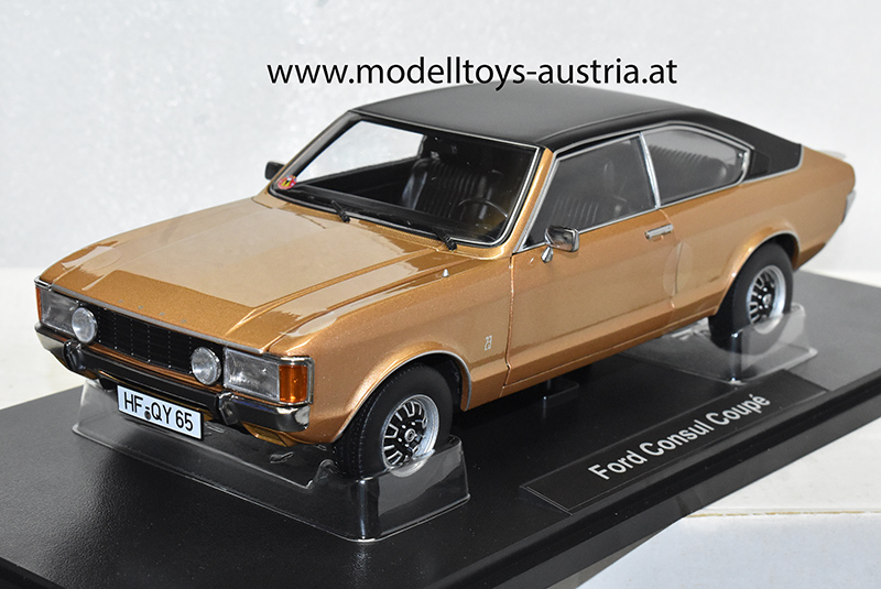 Ford Consul Coupe 1972 gold metallik mit schwarzem Dach 1:18