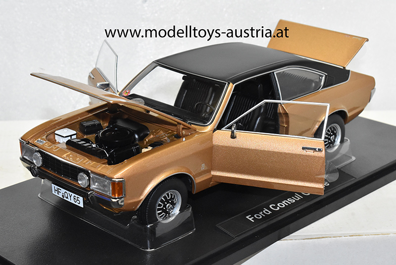 Ford Consul Coupe 1972 gold metallik mit schwarzem Dach 1:18