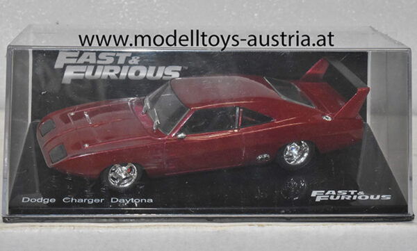 Dodge Charger DAYTONA Fast & Furious DOM's Car dunkel rot metallik 1:43