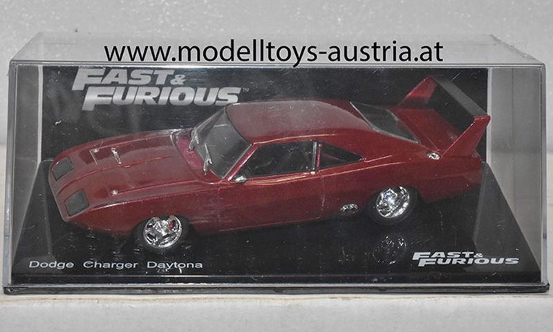 Dodge Charger DAYTONA Fast & Furious DOM's Car dunkel rot metallik 1:43