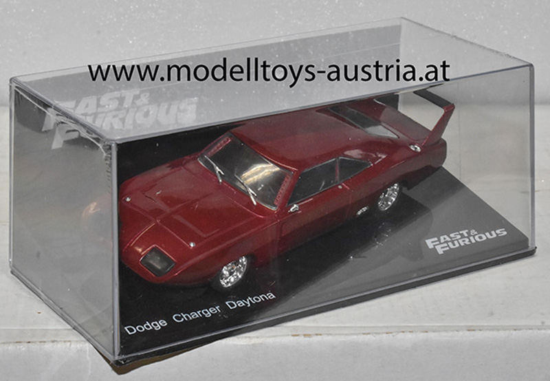Dodge Charger DAYTONA Fast & Furious DOM's Car dunkel rot metallik 1:43