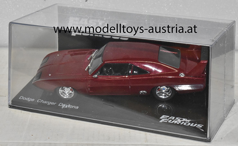 Dodge Charger DAYTONA Fast & Furious DOM's Car dunkel rot metallik 1:43