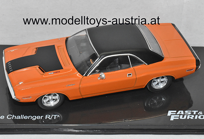 Dodge Challenger R/T 1970 Fast & Furious orange / schwarz 1:43