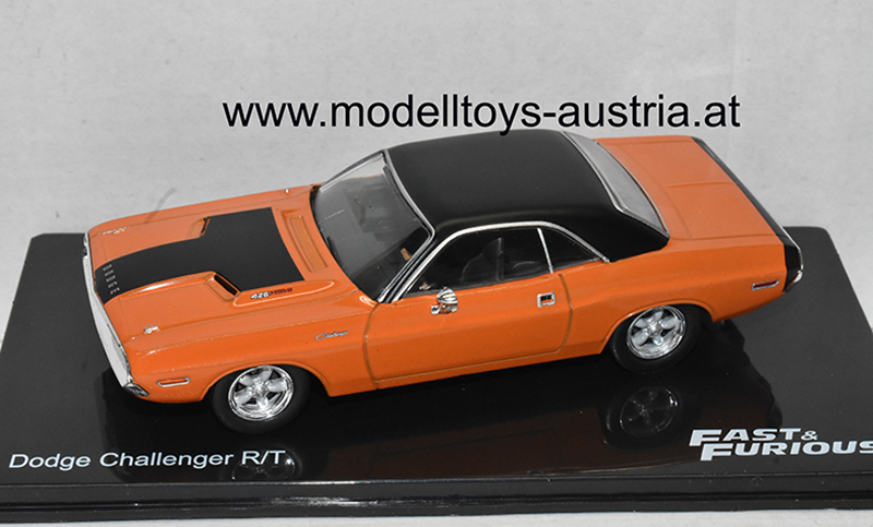 Dodge Challenger R/T 1970 Fast & Furious orange / schwarz 1:43