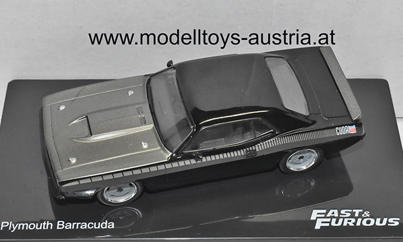 Plymouth Barracuda CUDA 1972 Fast & Furious grau / schwarz 1:43