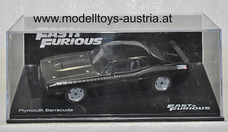 Plymouth Barracuda CUDA 1972 Fast & Furious grau / schwarz 1:43