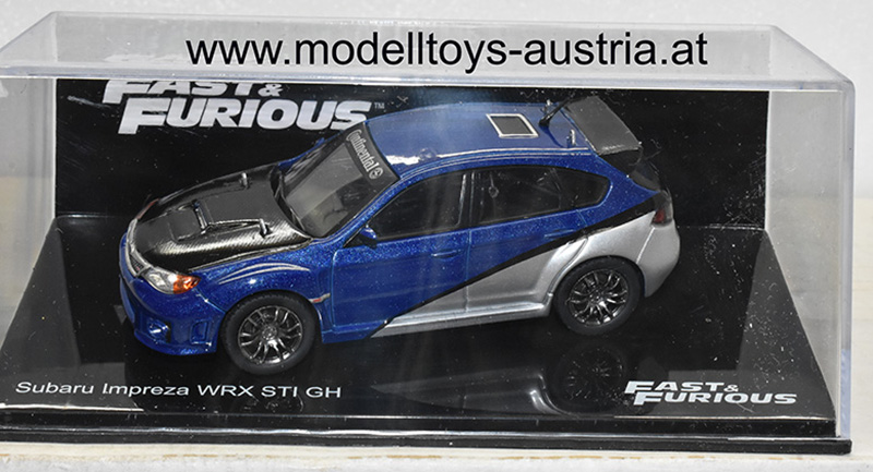 Subaru Impreza WRX STI GH Fast & Furious blau / silber metallik 1:43