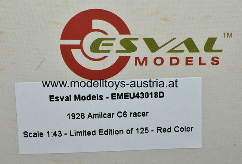 Amilcar C6 Racer 1928 rot 1:43 mit Scheinwerfer