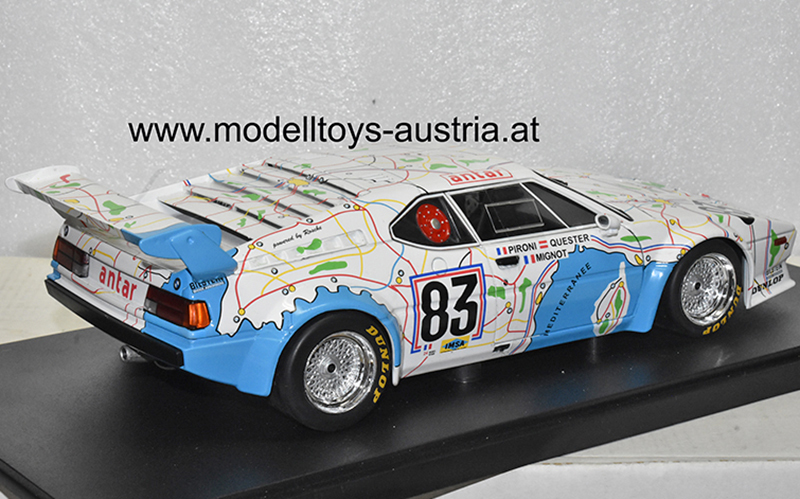 BMW M1 1980 Le Mans Dieter QUESTER / PIRONI / MIGNOT Carte de France 1:18