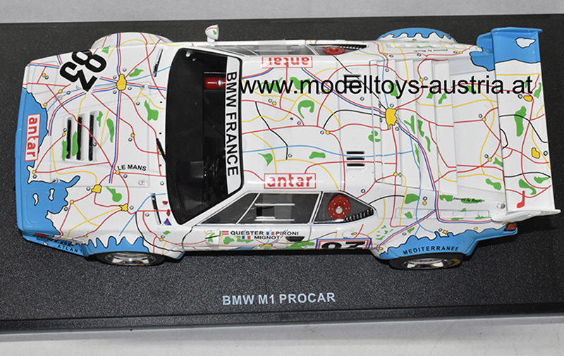 BMW M1 1980 Le Mans Dieter QUESTER / PIRONI / MIGNOT Carte de France 1:18