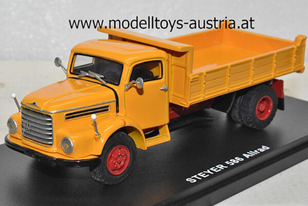 Steyr 586 Allrad Kipper orange / rot 1:50