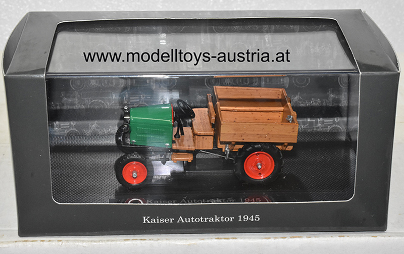 Kaiser Autotraktor 1945 grün / braun 1:43 Philatelie Liechtenstein