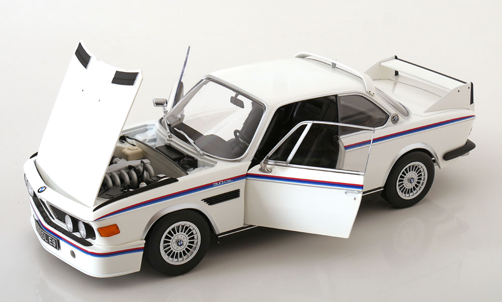 BMW E9 3.0 CSL Coupe mit Spoiler Set 1973 - 1975 weiss 1:12