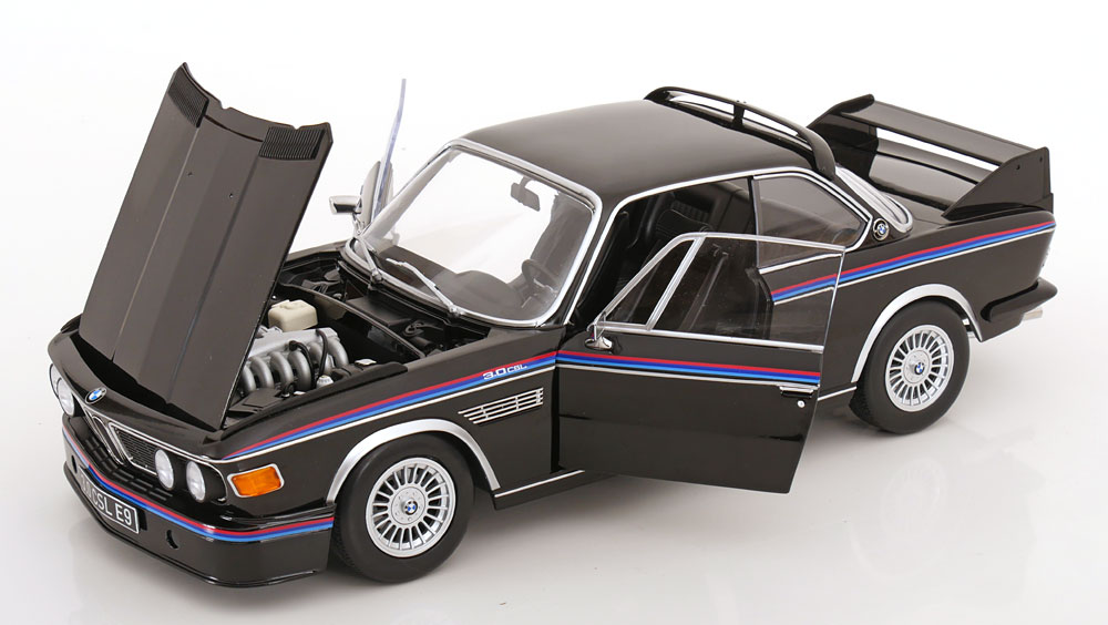 BMW E9 3.0 CSL Coupe mit Spoiler Set 1973 - 1975 schwarz 1:12