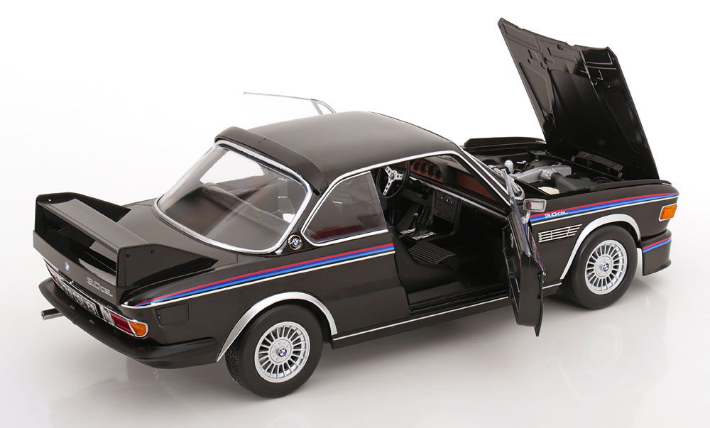BMW E9 3.0 CSL Coupe mit Spoiler Set 1973 - 1975 schwarz 1:12