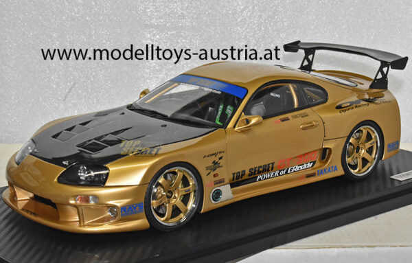 Toyota Supra GT300 JZA80 TOP SECRET Smokey NAGATA Gold 1:18