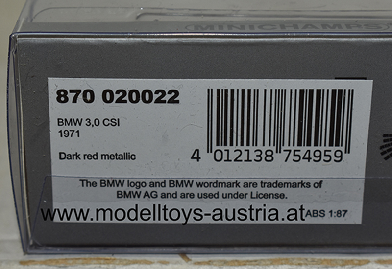 BMW E9 3.0 CSI Coupe 1971 dunkel rot metallik 1:87 H0 – Bild 2