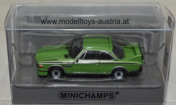 BMW E9 3.0 CSL Coupe mit Spoiler Set 1973 - 1975 grün metallik 1:87 H0