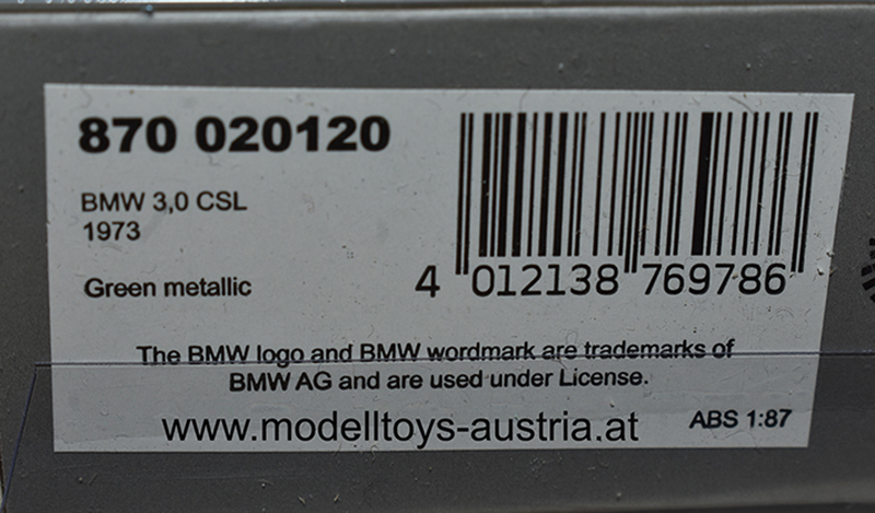 BMW E9 3.0 CSL Coupe mit Spoiler Set 1973 - 1975 grün metallik 1:87 H0 – Bild 2
