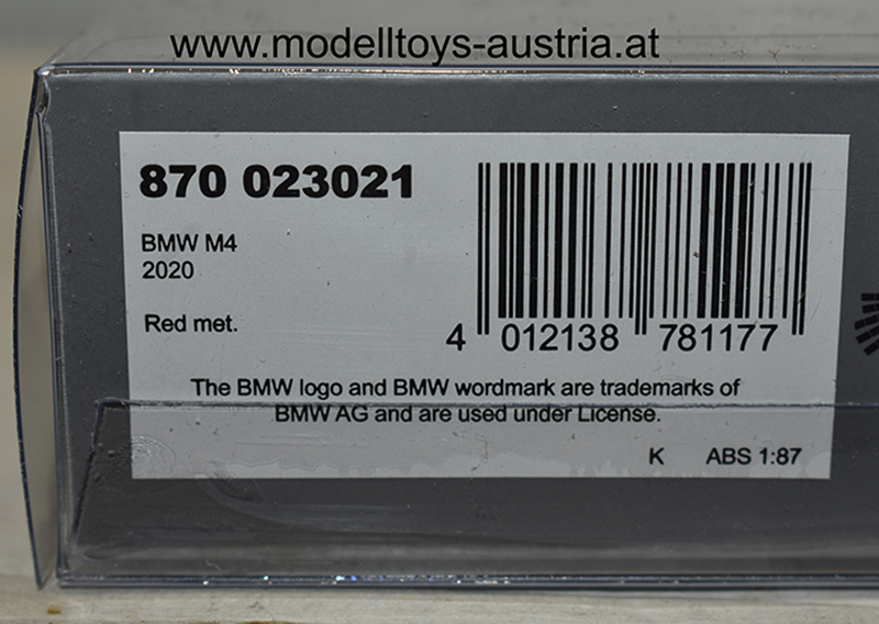 BMW G82 M4 Coupe 2020 rot metallik 1:87 H0 – Bild 2