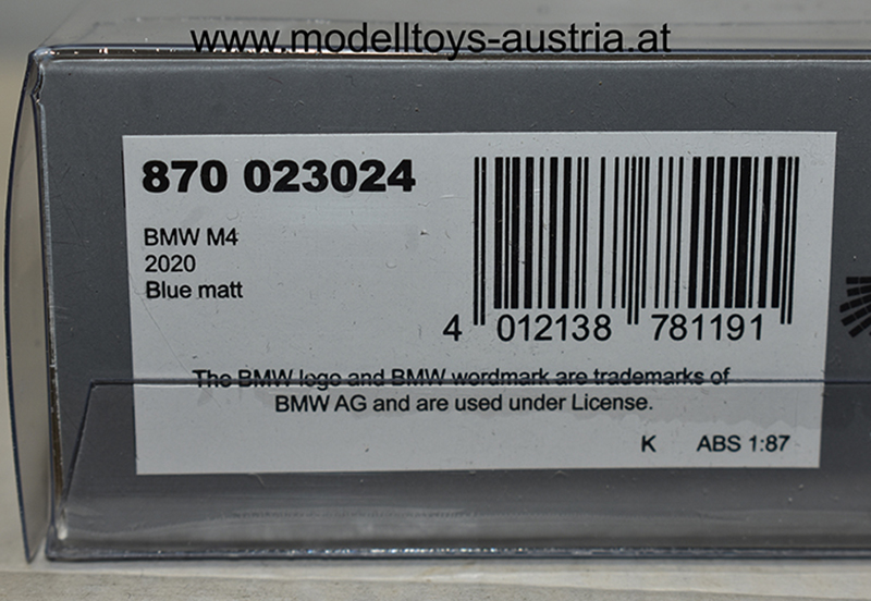 BMW G82 M4 Coupe 2020 matt blau metallik 1:87 H0 – Bild 2