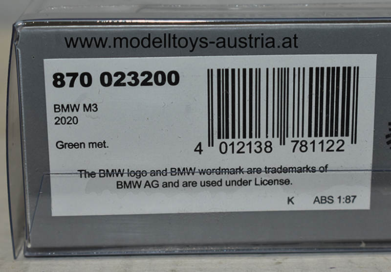 BMW G80 M3 2020 grün metallik 1:87 H0 – Bild 2