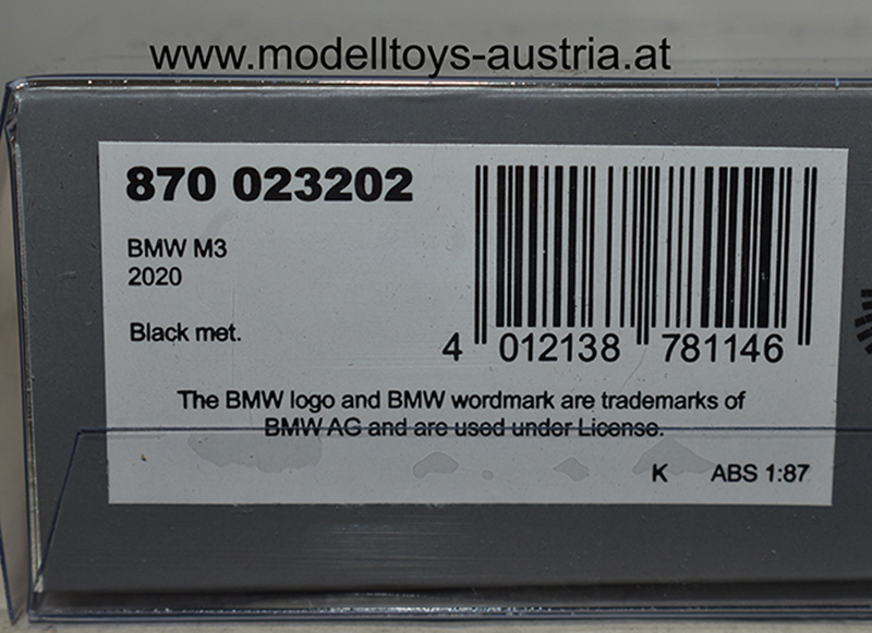 BMW G80 M3 2020 schwarz metallik 1:87 H0 – Bild 2