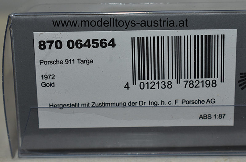 Porsche 911 Targa 1972 gold 1:87 H0 – Bild 2