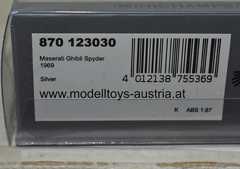 Maserati Ghibli Spyder Cabrio 1969 silber 1:87 H0 – Bild 2