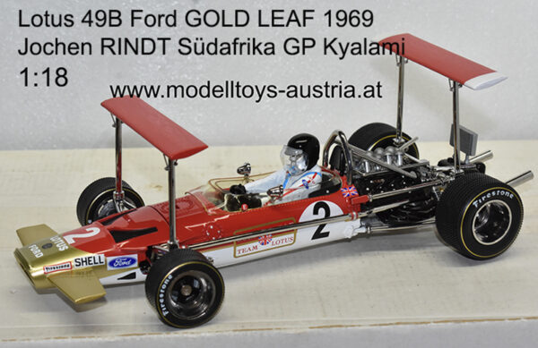 Lotus 49B Ford GOLD LEAF 1969 Jochen RINDT Südafrika GP Kyalami 1:18