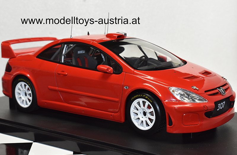 Peugeot 307 WRC 2005 PLAIN BODY Version rot 1:18 – Bild 2